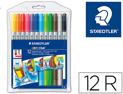 12 rotuladores Staedtler Noris Club doble punta